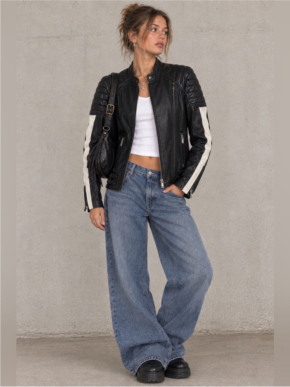 Urban Outfitters Ed Hardy Premium Leather Racing Moto Jacket